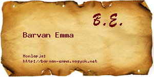 Barvan Emma névjegykártya